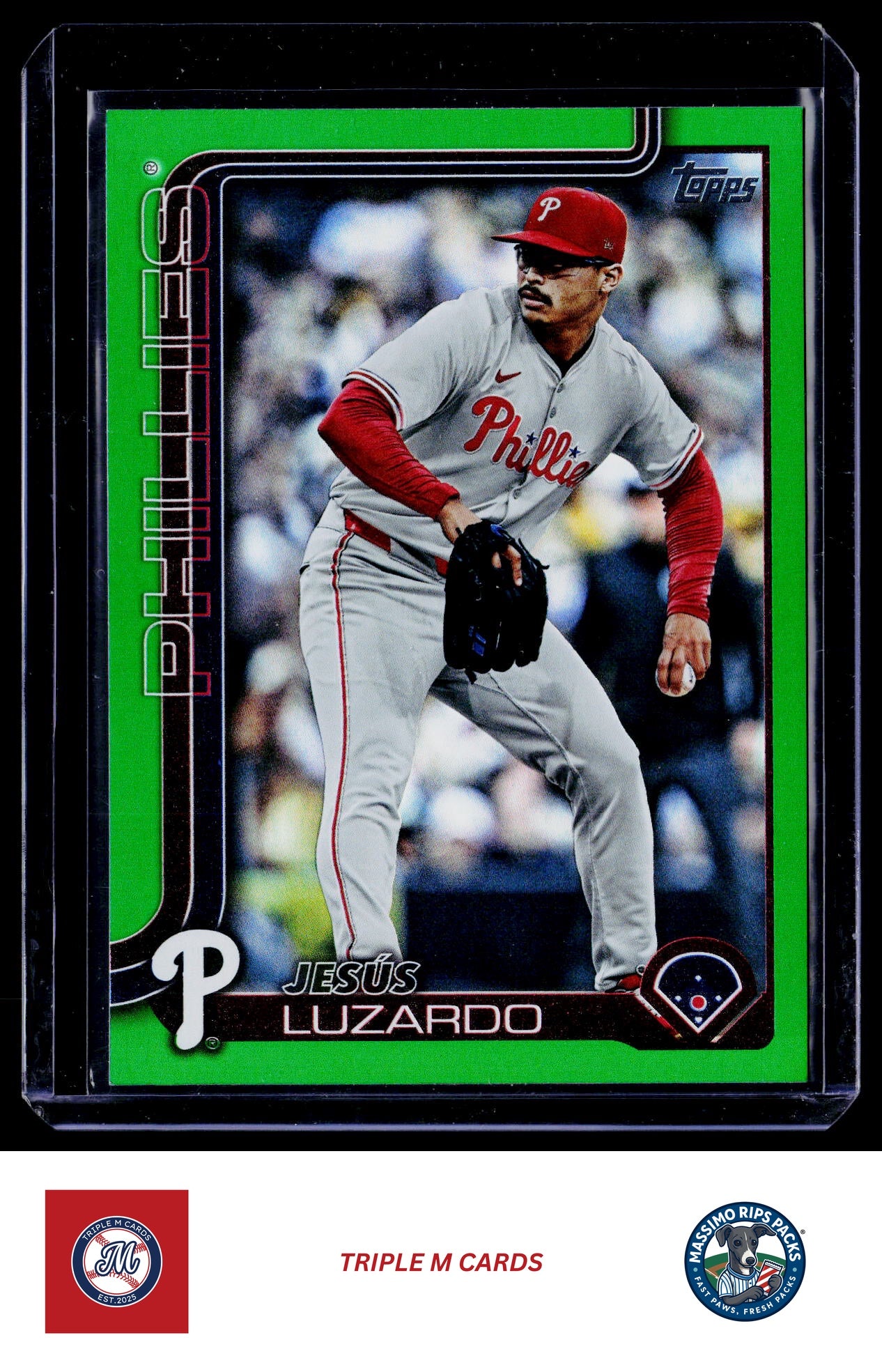 2025 Topps #664 Jesús Luzardo Green Holo Foil #/99