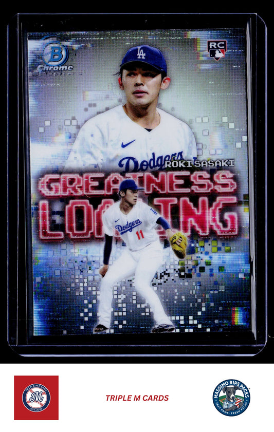 2025 Bowman #GL-23 Roki Sasaki Greatness Loading
