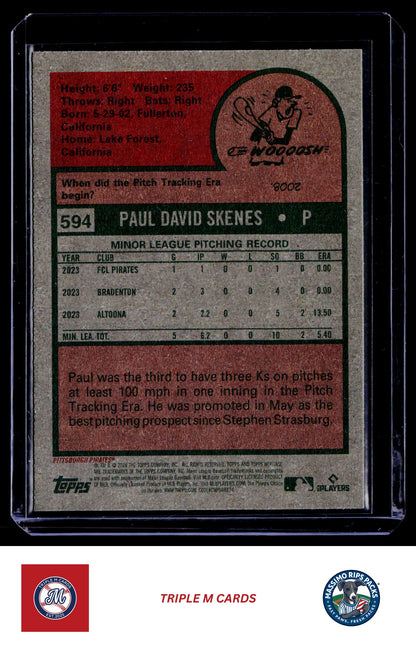 2024 Topps Heritage #594c Paul Skenes