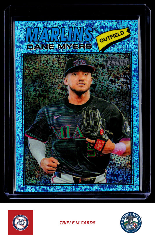 2026 Topps Heritage #75 Dane Myers Chrome Light Blue Sparkle Refractors