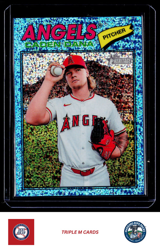 2026 Topps Heritage #121 Caden Dana Chrome Light Blue Sparkle Refractors