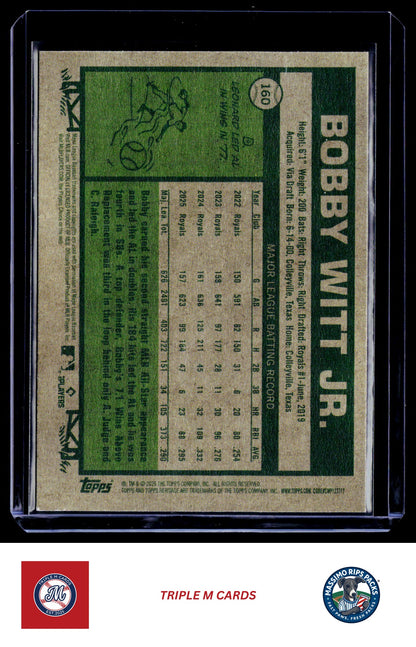2026 Topps Heritage #160 Bobby Witt Jr.