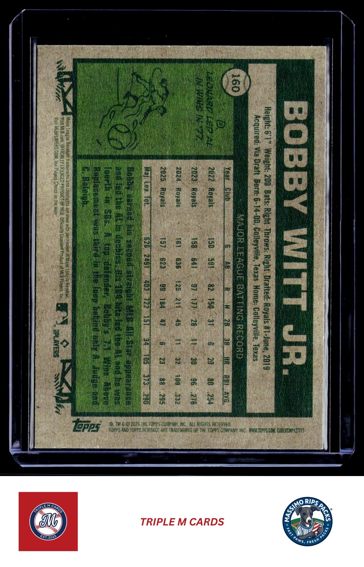 2026 Topps Heritage #160 Bobby Witt Jr.