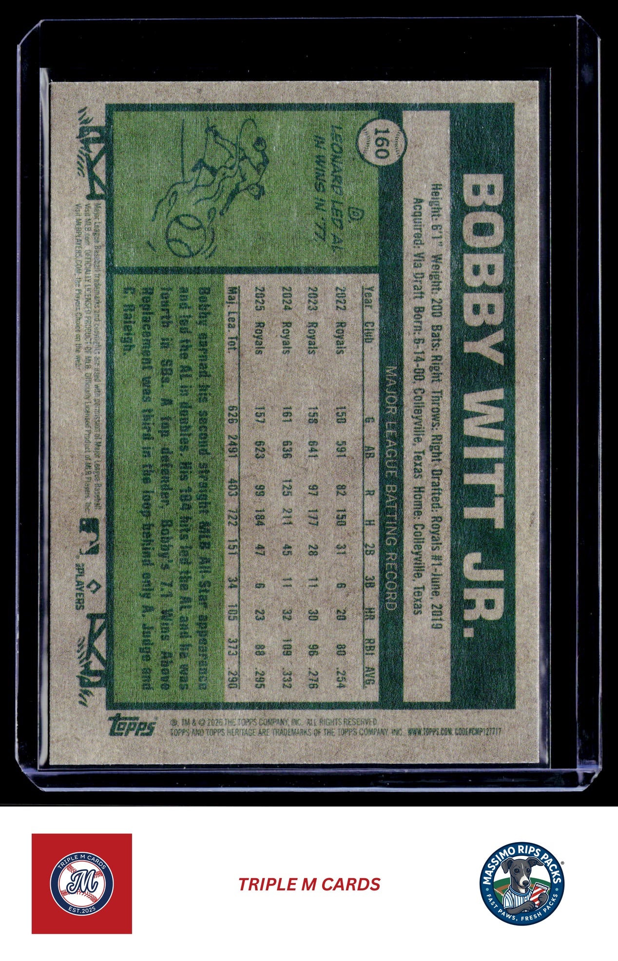 2026 Topps Heritage #160 Bobby Witt Jr.