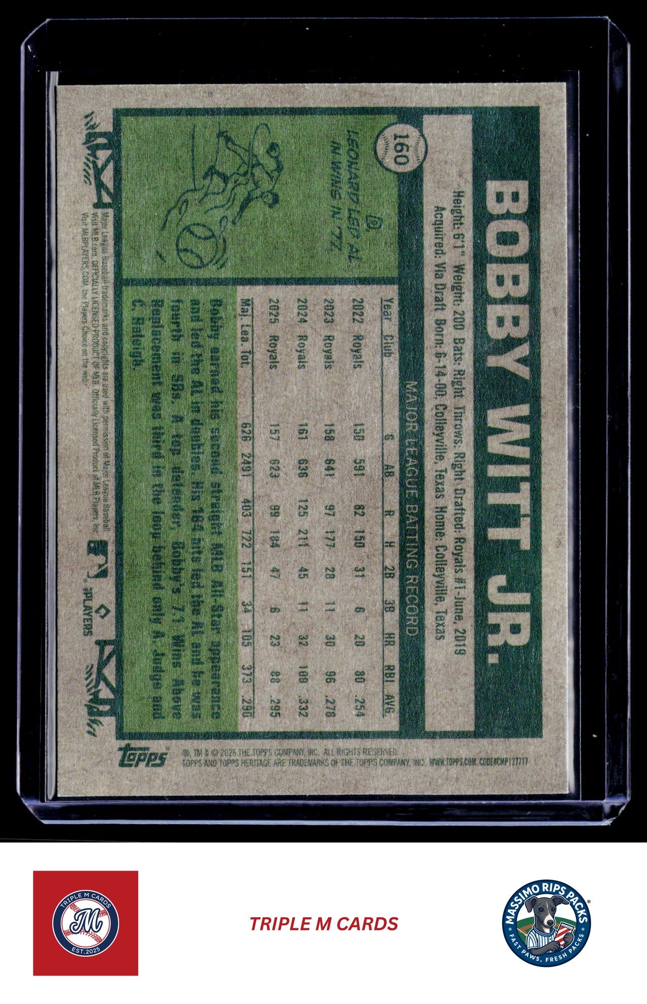 2026 Topps Heritage #160 Bobby Witt Jr.