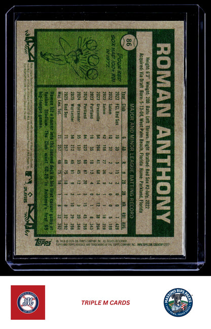 2026 Topps Heritage #86 Roman Anthony