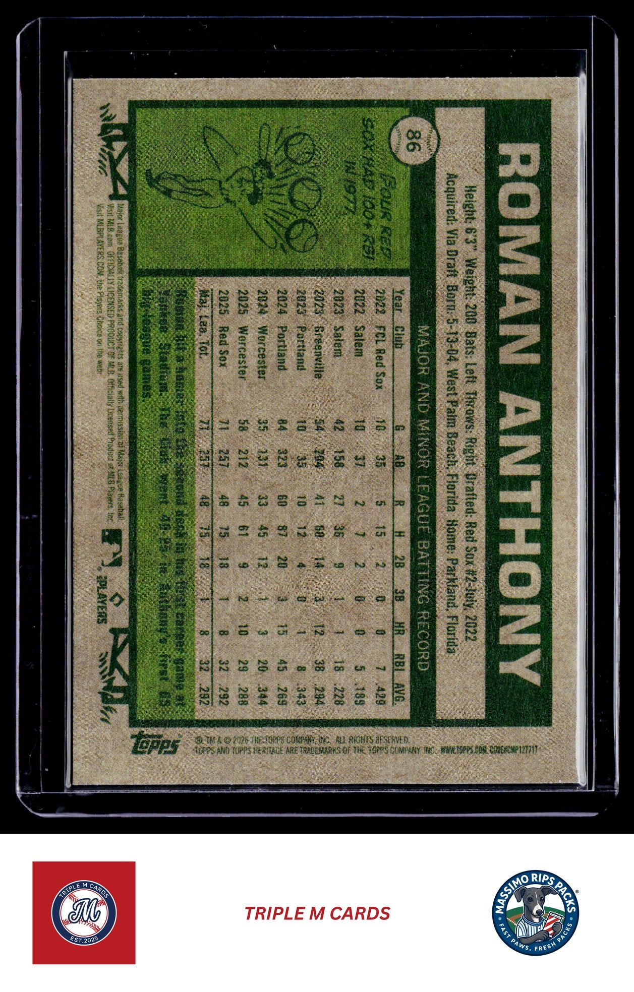 2026 Topps Heritage #86 Roman Anthony