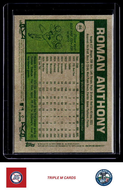 2026 Topps Heritage #86 Roman Anthony