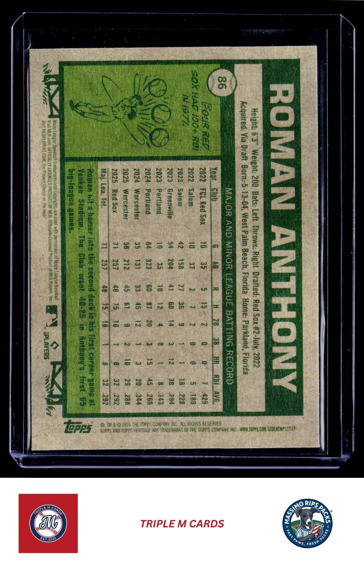 2026 Topps Heritage #86 Roman Anthony