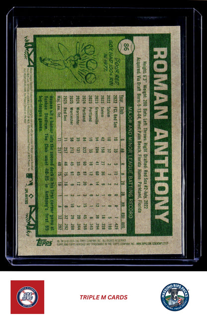 2026 Topps Heritage #86 Roman Anthony