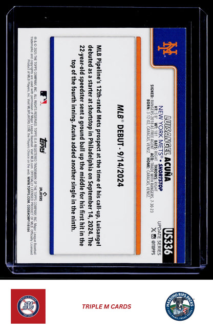 2025 Topps Update #US336 Luisangel Acuña Silver Foilboard