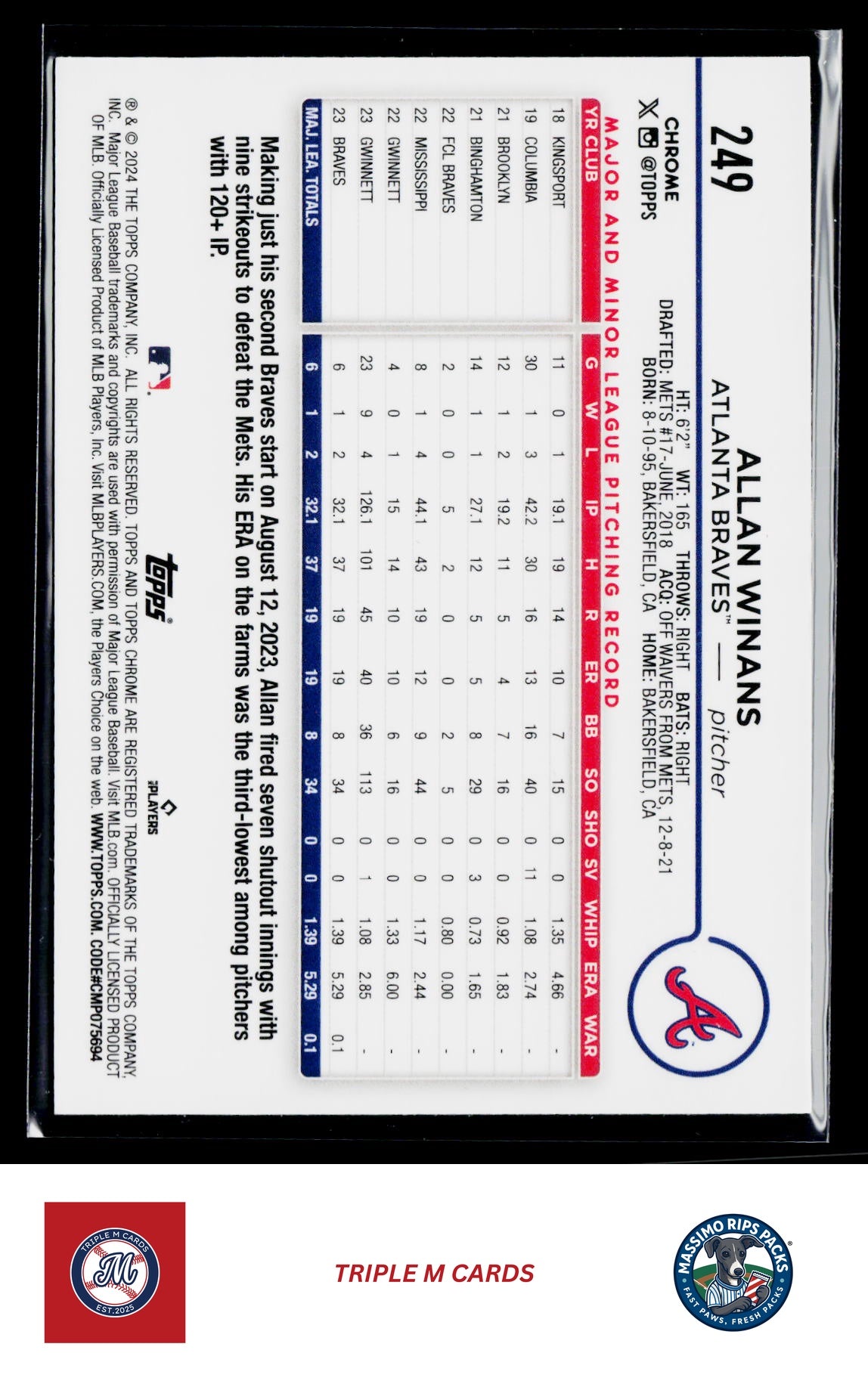 2024 Topps Chrome #249 Allan Winans