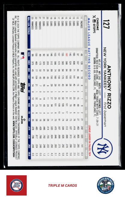 2024 Topps Chrome #127 Anthony Rizzo