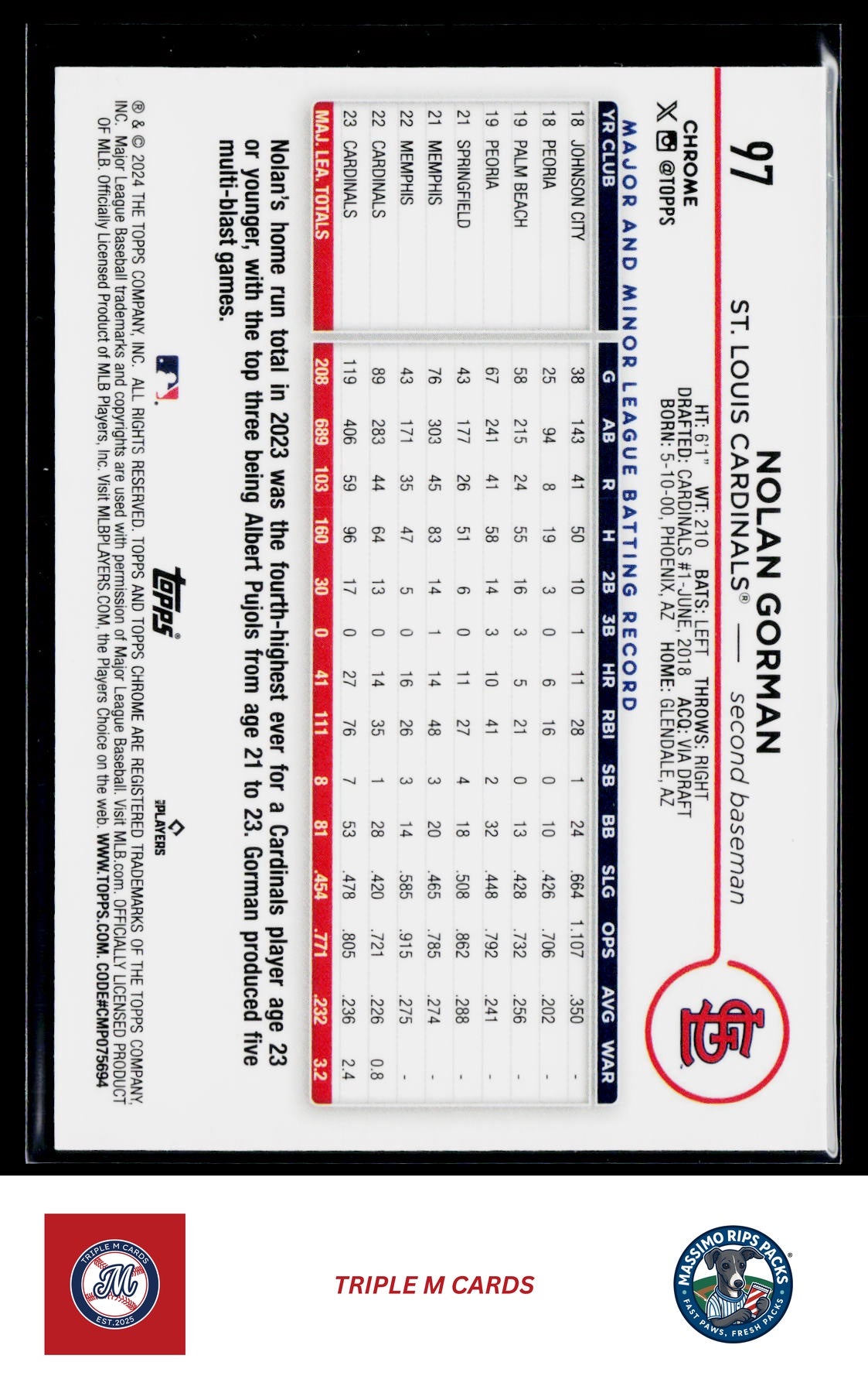 2024 Topps Chrome #97 Nolan Gorman