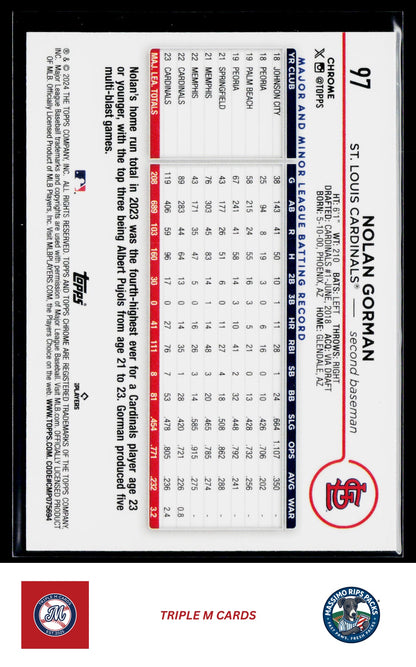 2024 Topps Chrome #97 Nolan Gorman