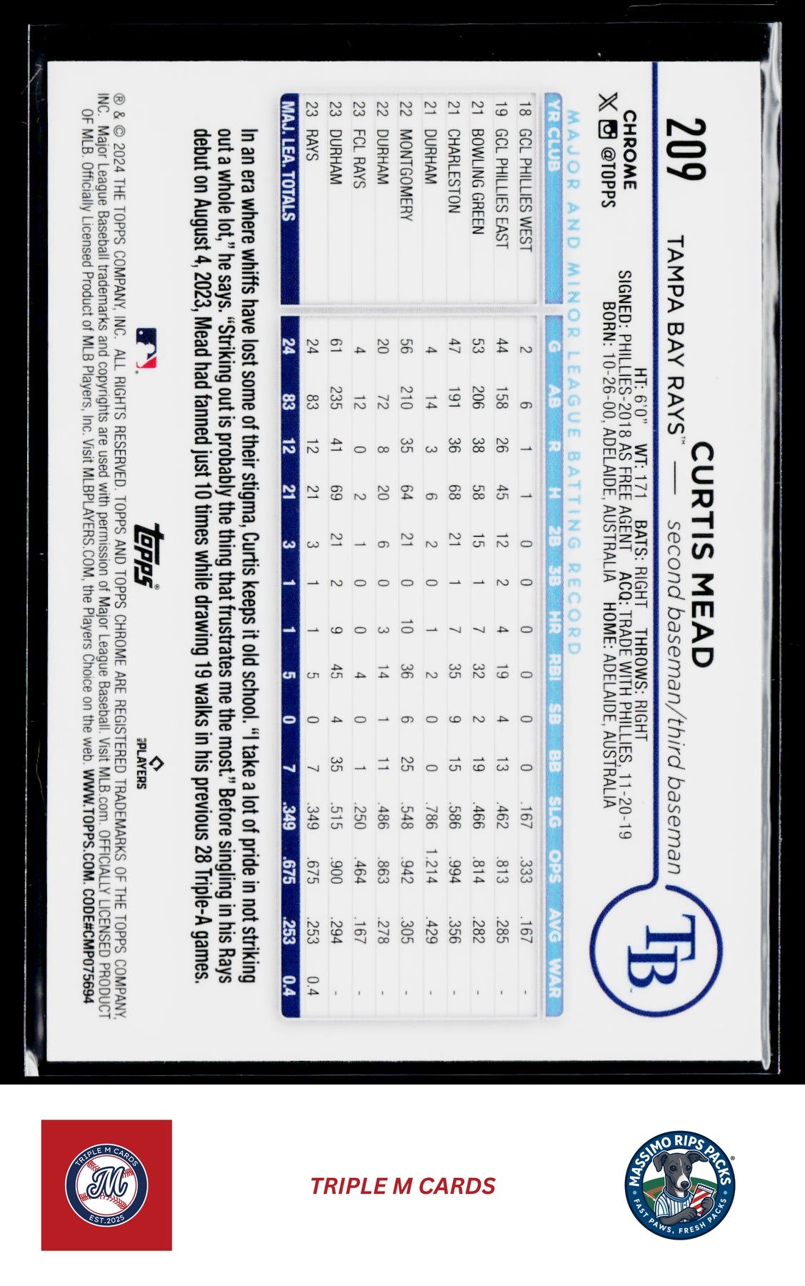 2024 Topps Chrome #209 Curtis Mead