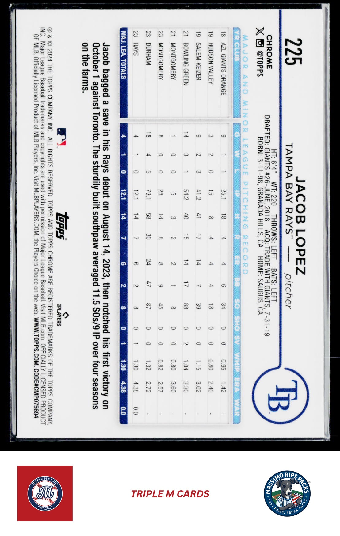 2024 Topps Chrome #225 Jacob Lopez