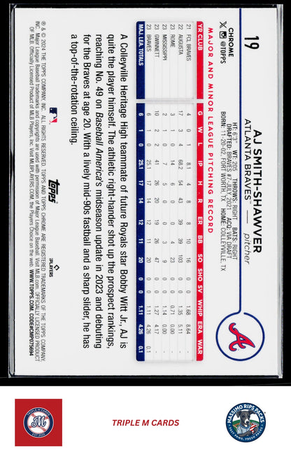 2024 Topps Chrome #19 AJ Smith-Shawver