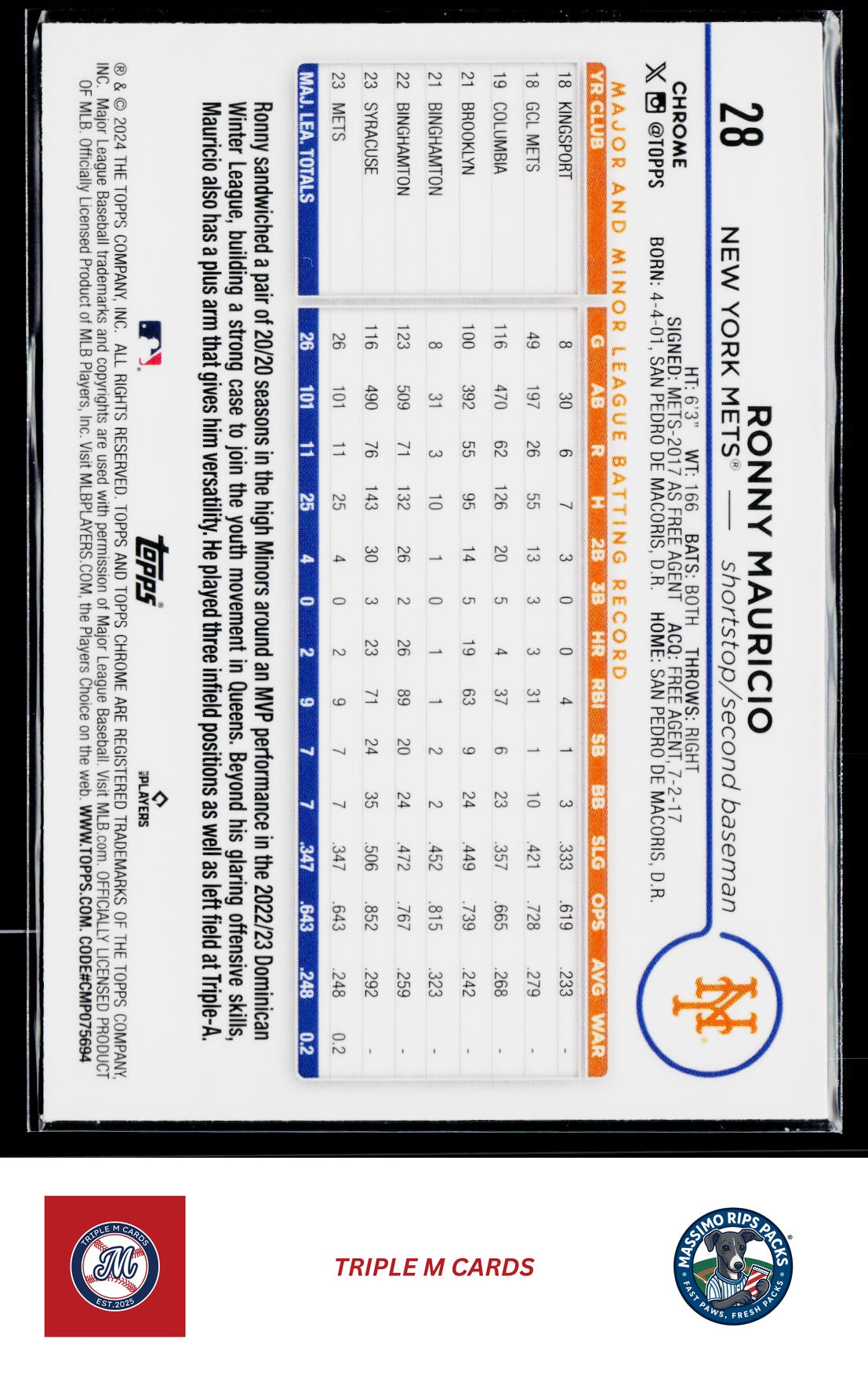 2024 Topps Chrome #28 Ronny Mauricio