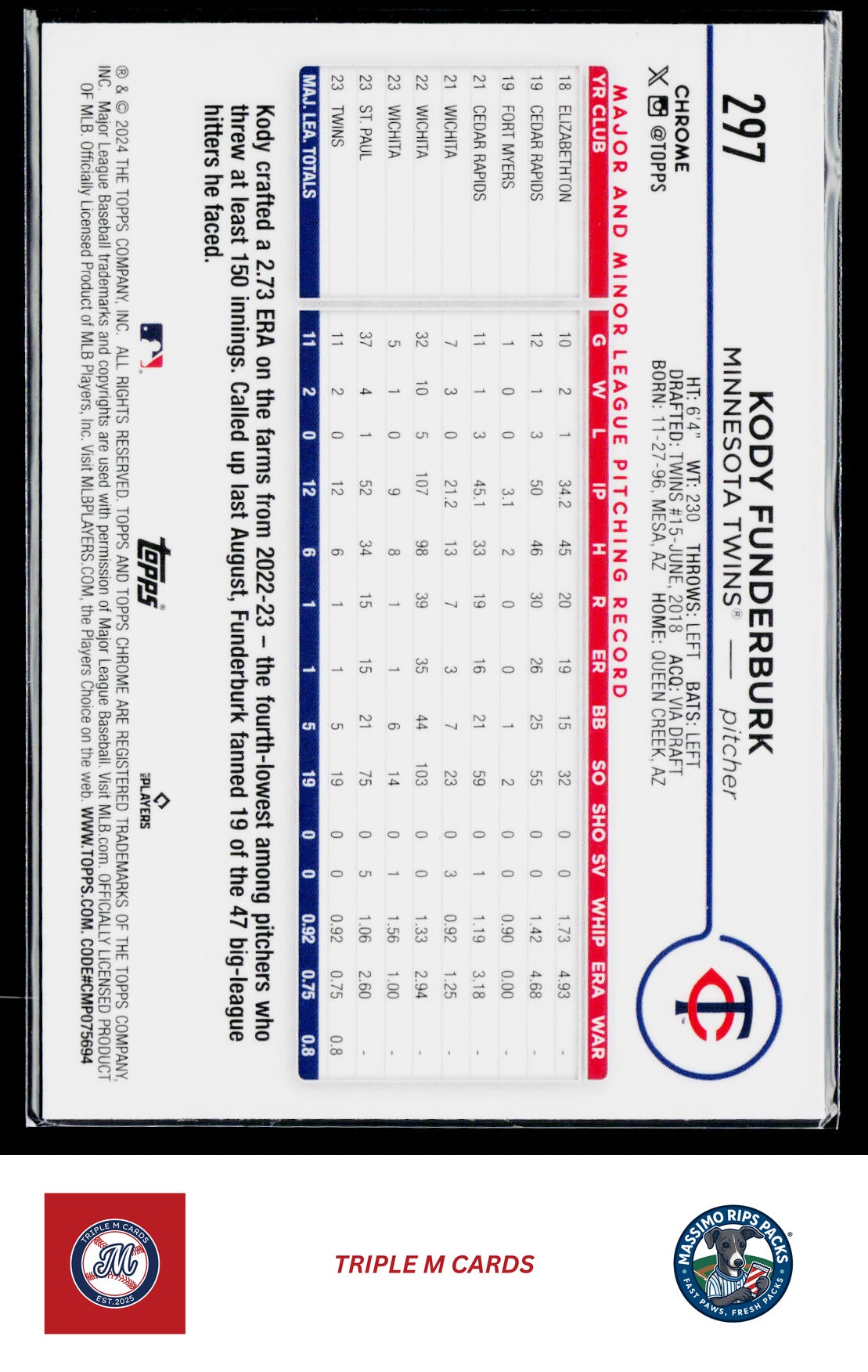 2024 Topps Chrome #297 Kody Funderburk