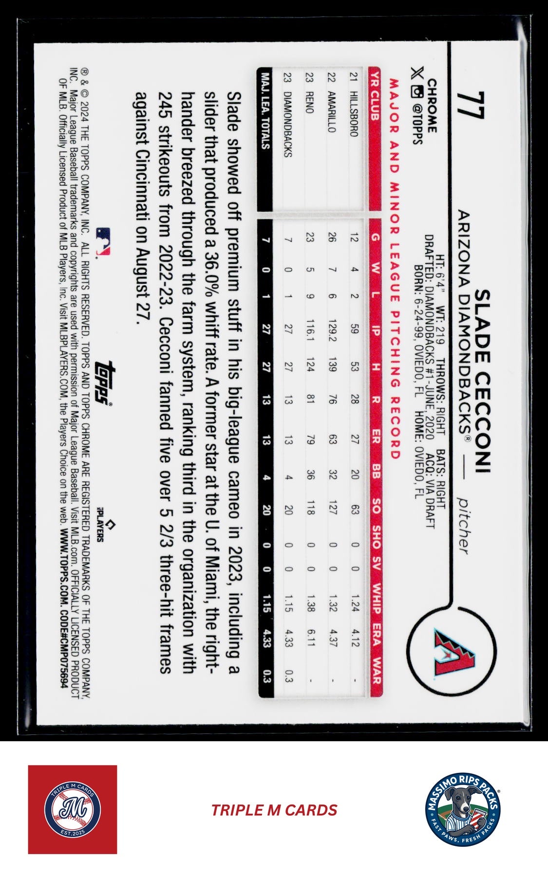 2024 Topps Chrome #77 Slade Cecconi