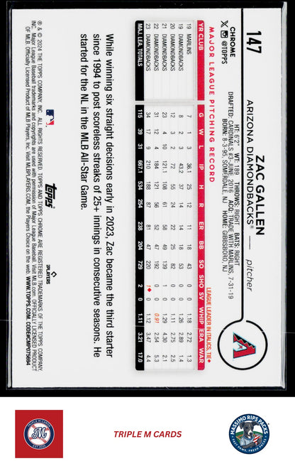 2024 Topps Chrome #147 Zac Gallen