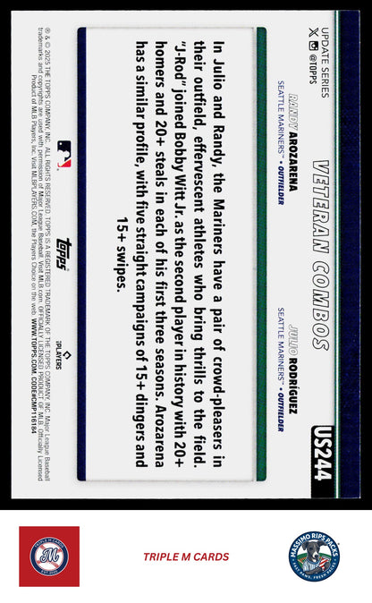 2025 Topps Update #US244 Start The Show (Julio Rodríguez / Randy Arozarena)