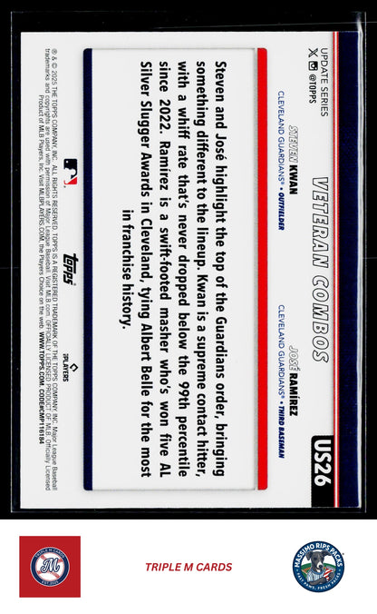 2025 Topps Update #US26 Taking Turns (José Ramírez / Steven Kwan)