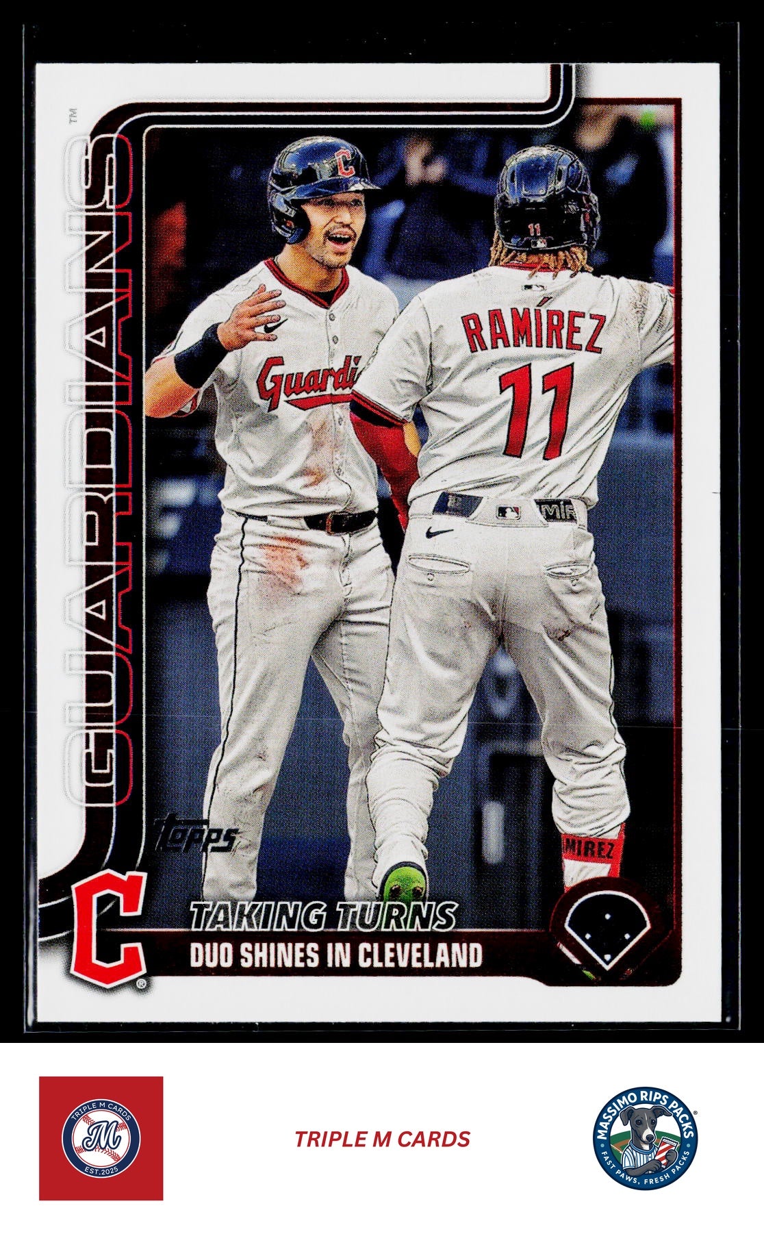 2025 Topps Update #US26 Taking Turns (José Ramírez / Steven Kwan)
