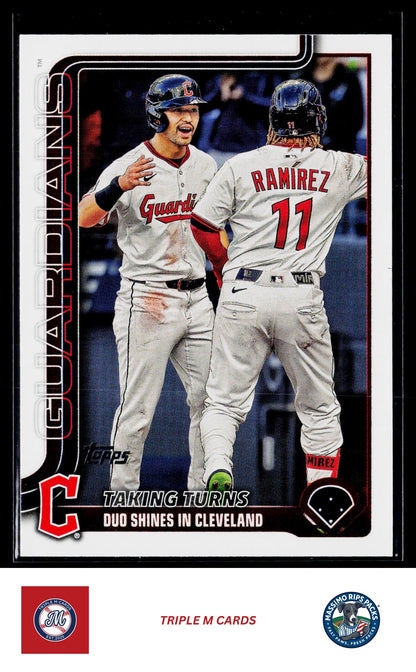 2025 Topps Update #US26 Taking Turns (José Ramírez / Steven Kwan)