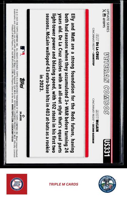 2025 Topps Update #US331 Red-Hot Risers (Elly De La Cruz / Matt McLain)