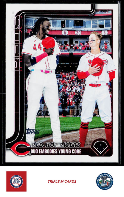 2025 Topps Update #US331 Red-Hot Risers (Elly De La Cruz / Matt McLain)