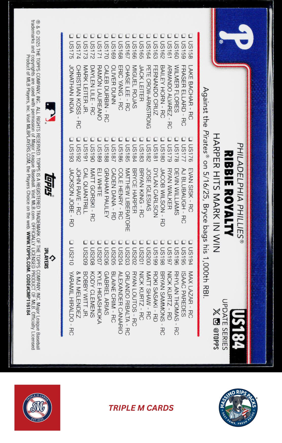 2025 Topps Update #US184 Ribbie Royalty