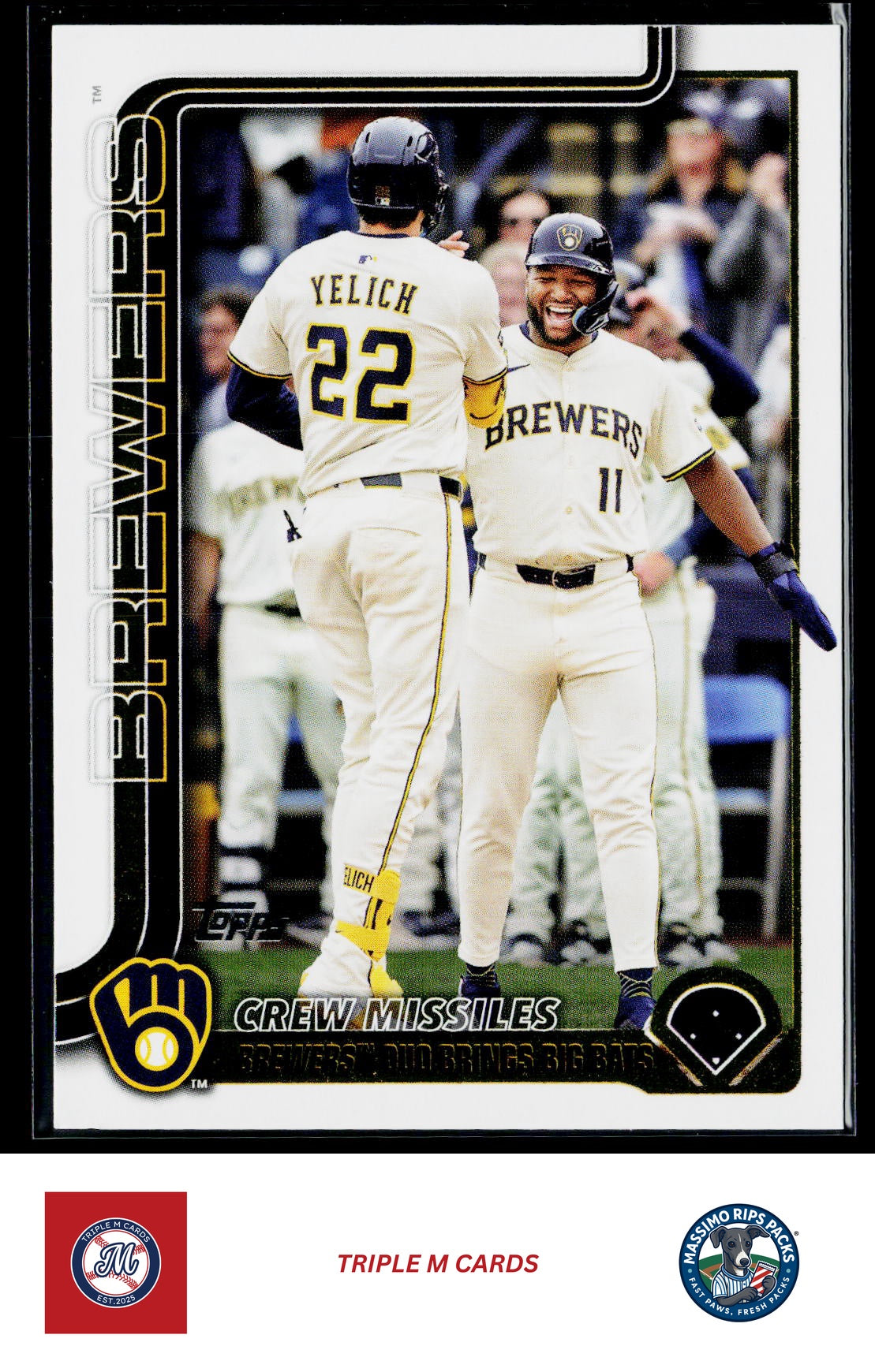 2025 Topps Update #US233 Crew Missiles (Christian Yelich / Jackson Chourio)