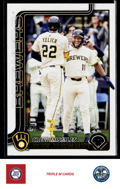 2025 Topps Update #US233 Crew Missiles (Christian Yelich / Jackson Chourio)