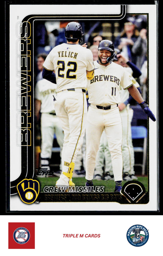 2025 Topps Update #US233 Crew Missiles (Christian Yelich / Jackson Chourio)