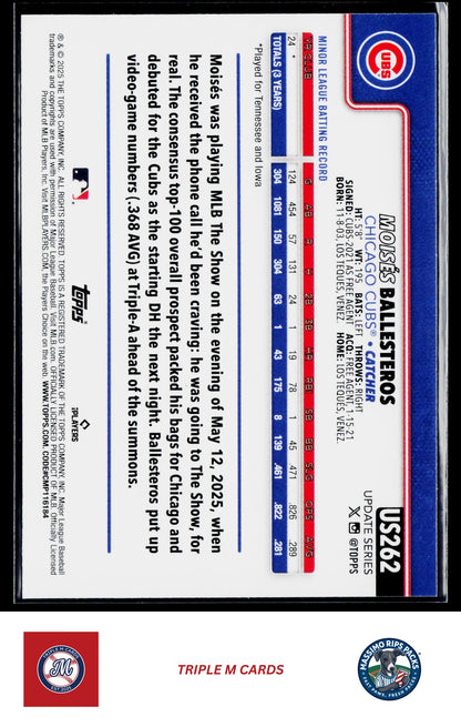 2025 Topps Update #US262 Moisés Ballesteros