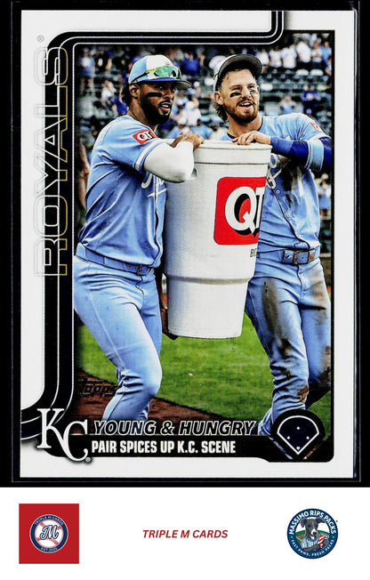 2025 Topps Update #US209 Young &amp; Hungry (MJ Melendez / Bobby Witt Jr.)