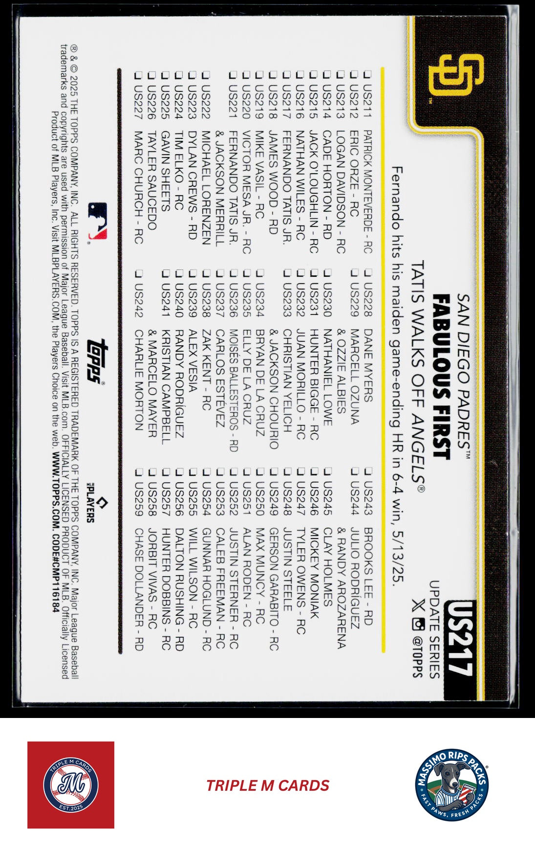 2025 Topps Update #US217 Fabulous First
