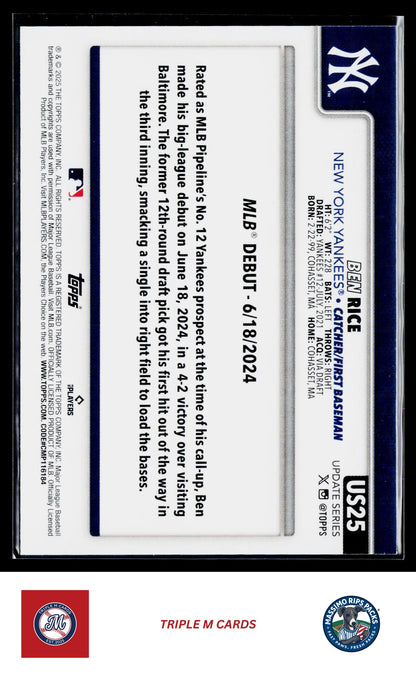 2025 Topps Update #US25 Ben Rice