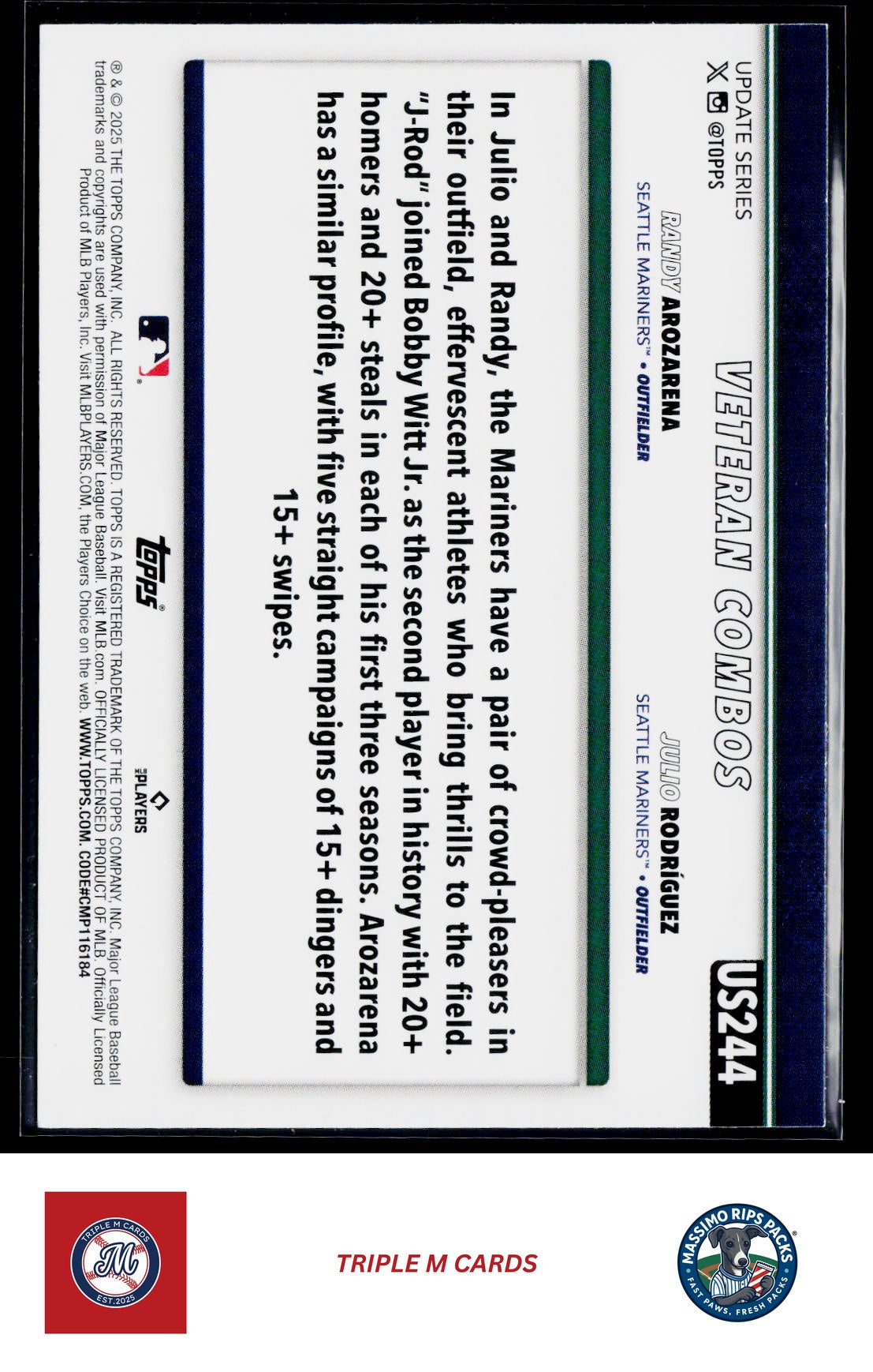 2025 Topps Update #US244 Start The Show (Julio Rodríguez / Randy Arozarena)