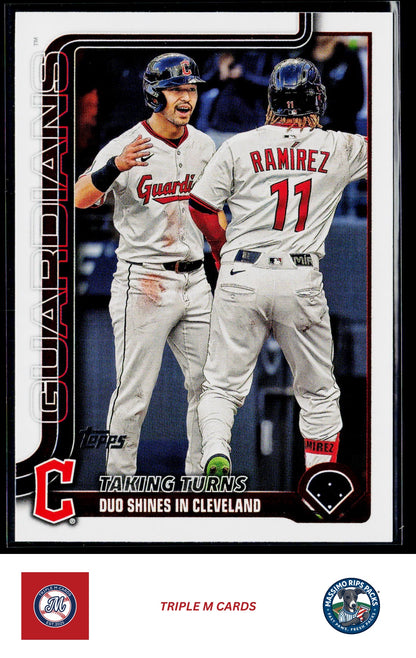 2025 Topps Update #US26 Taking Turns (José Ramírez / Steven Kwan)