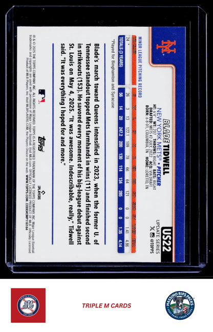 2025 Topps Update #US22 Blade Tidwell Holo Foil