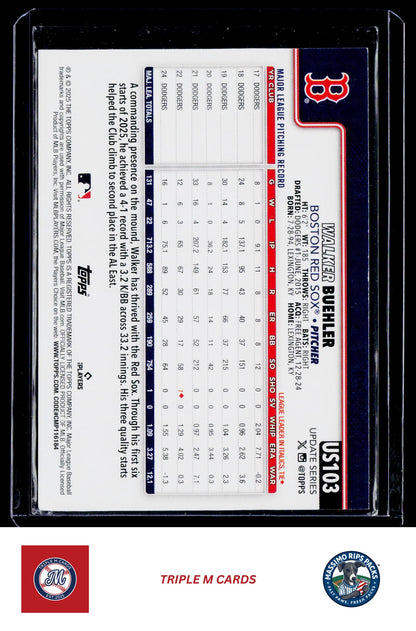 2025 Topps Update #US103 Walker Buehler Holo Foil