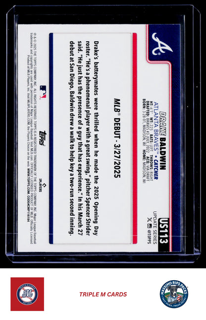 2025 Topps Update #US113 Drake Baldwin