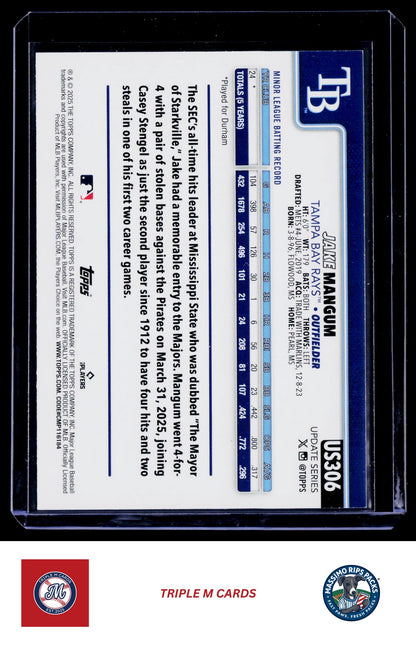 2025 Topps Update #US306 Jake Mangum Holo Foil