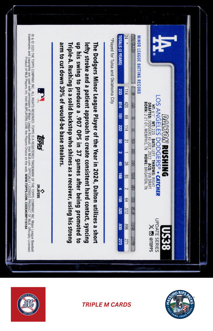 2025 Topps Update #US38 Dalton Rushing