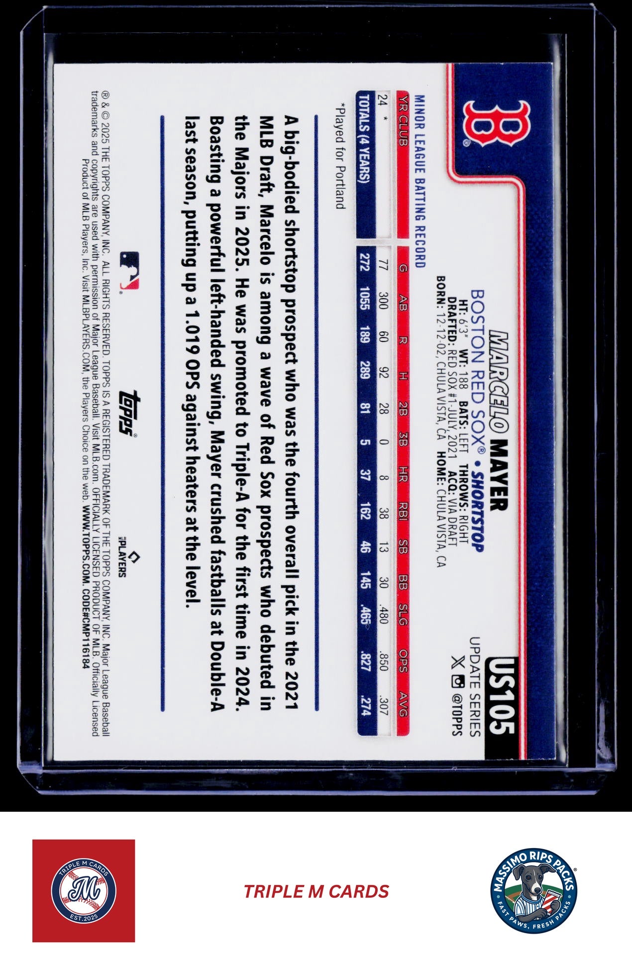 2025 Topps Update #US105 Marcelo Mayer