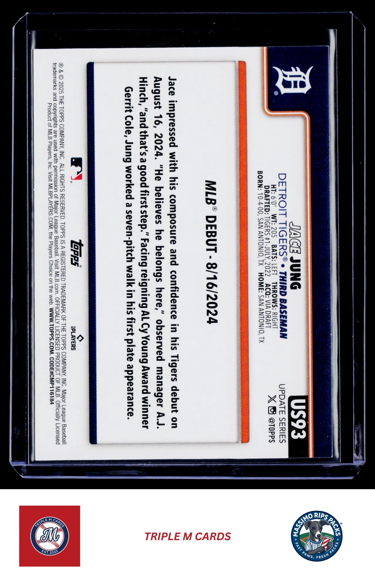 2025 Topps Update #US93 Jace Jung