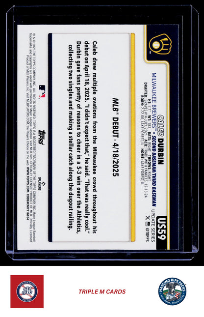 2025 Topps Update #US59 Caleb Durbin